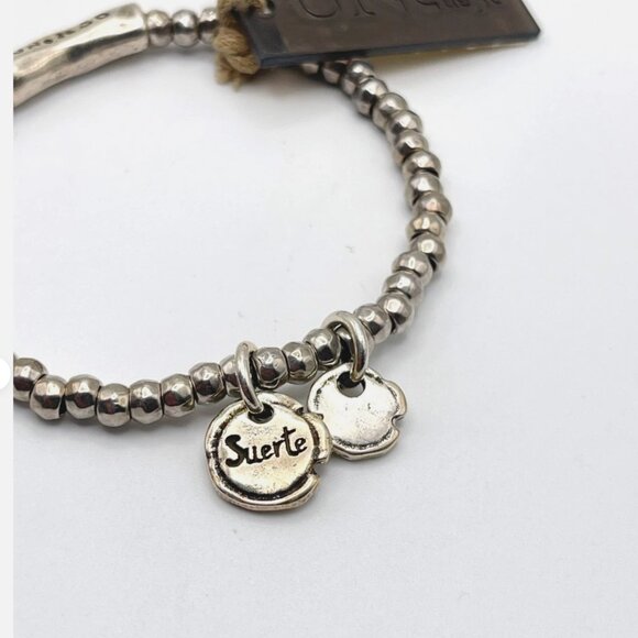 NWT UNO de 50 Bracelet Silver plated Suerte Beaded dangle elastic BOHO Charm S - Picture 8 of 14